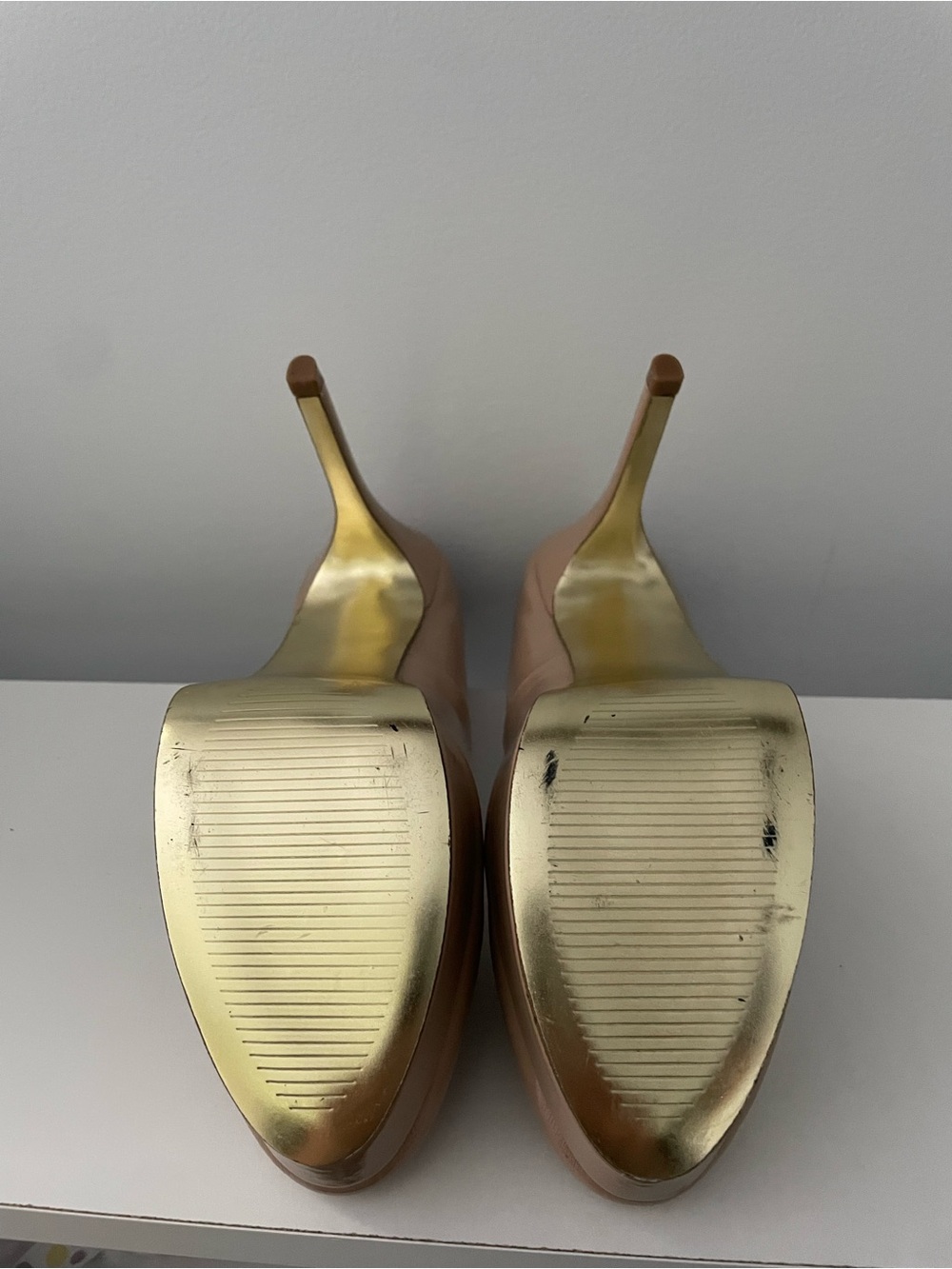 Steve Madden Saint Nude Patent Platform Pumps - Size 7.5 - Like New - Picture 12 of 16